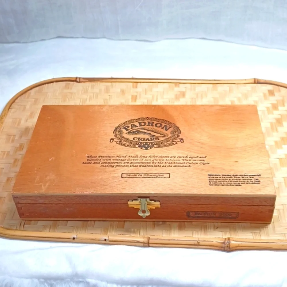 Padron Nigaragua Cigar Box Jewelry Vintage Brass Hardware